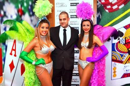 Guest with showgirls